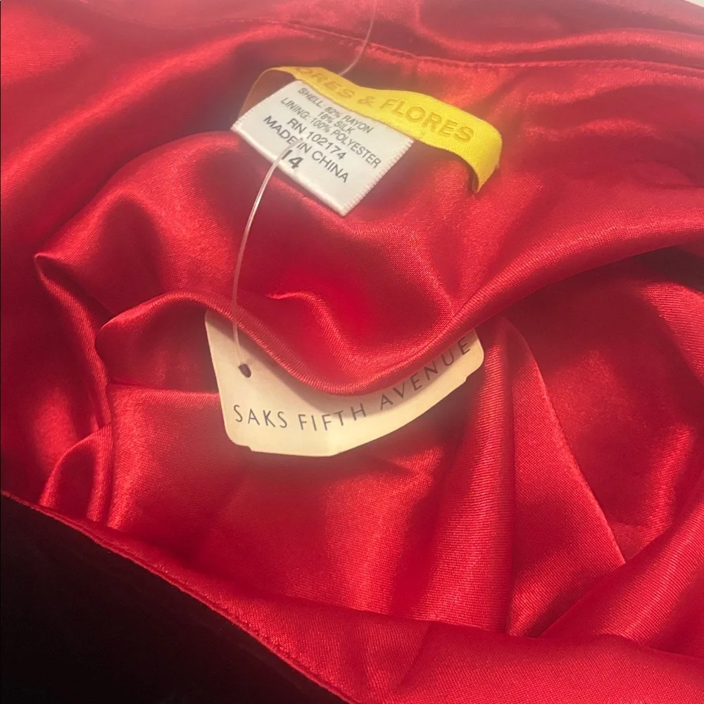 VTG Flores & Flores Black & Red velvet Sleeveless Maxi Dress SZ 14 party NWT - Picture 5 of 13